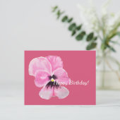 Postale Carte d'anniversaire rose Pansy (Debout devant)