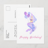 Postale Carte d'anniversaire sirène (Devant / Derrière)