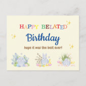 Postale Carte d'anniversaire tardif (Devant)