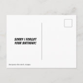 Postale Carte d'anniversaire tardive (Dos)