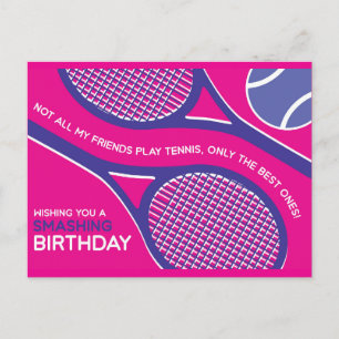 Postale Carte d'anniversaire 🎾 💜 tennis rose violet