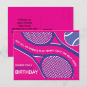 Postale Carte d'anniversaire 🎾 💜 tennis rose violet (Devant / Derrière)
