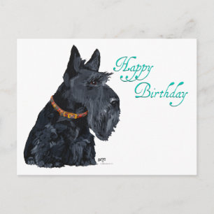 Postale Carte d'anniversaire Terrier Écossais