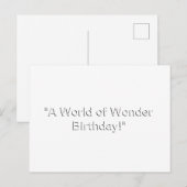 Postale Carte d'anniversaire Un Monde de Merveilles (Devant / Derrière)