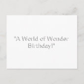 Postale Carte d'anniversaire Un Monde de Merveilles (Devant)