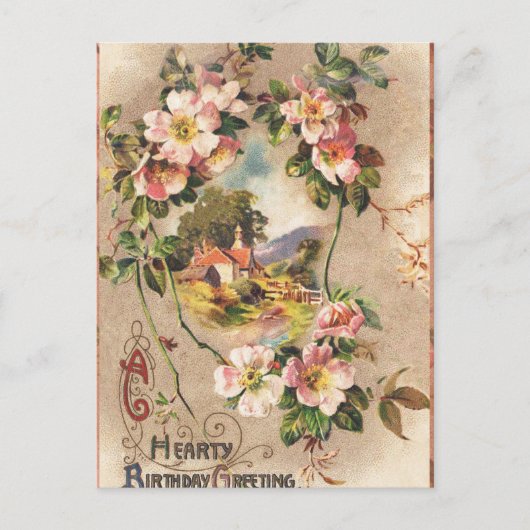 Postale Carte d'anniversaire vintage (Devant)