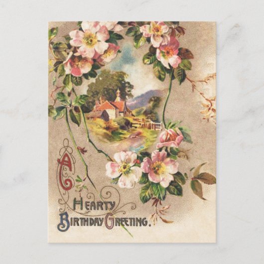 Postale Carte d'anniversaire vintage (Devant)