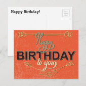 Postale Carte d'anniversaire vintage #6 (Devant / Derrière)