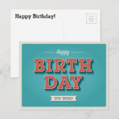 Postale Carte d'anniversaire vintage #8 (Devant / Derrière)