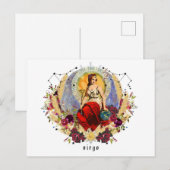 Postale Carte d'anniversaire Virgo Septembre (Devant / Derrière)