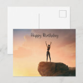 Postale Carte d'anniversaire Yoga Joie (Devant / Derrière)