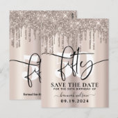 Postale Carte d'annonce de fête d'anniversaire à paillette (Devant / Derrière)