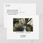 Postale Carte d'annonce de mariage simple et moderne pour (Devant / Derrière)