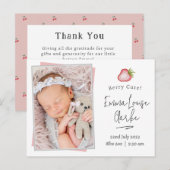 Postale Carte d'annonce de naissance mignonne avec photo d (Devant / Derrière)