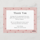 Postale Carte d'annonce de naissance mignonne avec photo d (Dos)