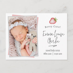 Postale Carte d'annonce de naissance mignonne avec photo d