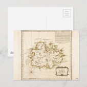 Postale Carte d'Antigua par Juan Lopez (1780) (Devant / Derrière)