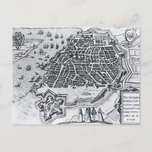 Postale Carte d'Anvers, 1598 (Devant)