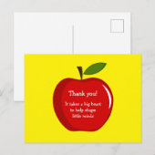 Postale Carte d'appréciation de l'enseignant Red Apple (Devant / Derrière)