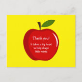 Postale Carte d'appréciation de l'enseignant Red Apple (Devant)