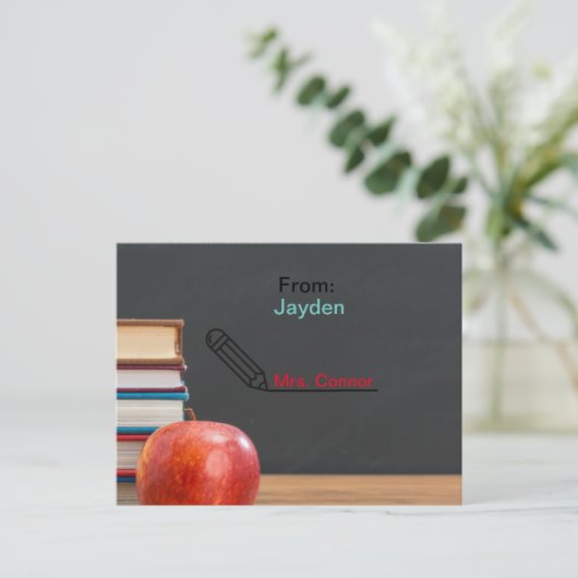 Postale Carte d'appréciation pour les enseignants de la re (Debout devant)