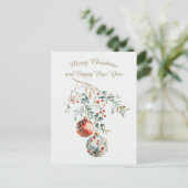 Postale Carte d'aquarelle Holly Branch (Debout devant)