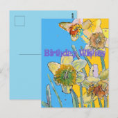 Postale Carte d'art Daffodicolor Yellow Spring Flower (Devant / Derrière)