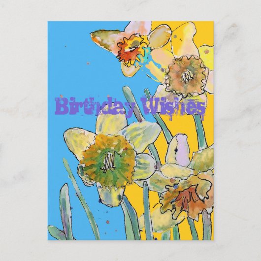 Postale Carte d'art Daffodicolor Yellow Spring Flower (Devant)