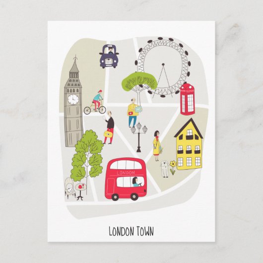 Postale Carte d'art de Londres Caractéristiques de repère (Devant)