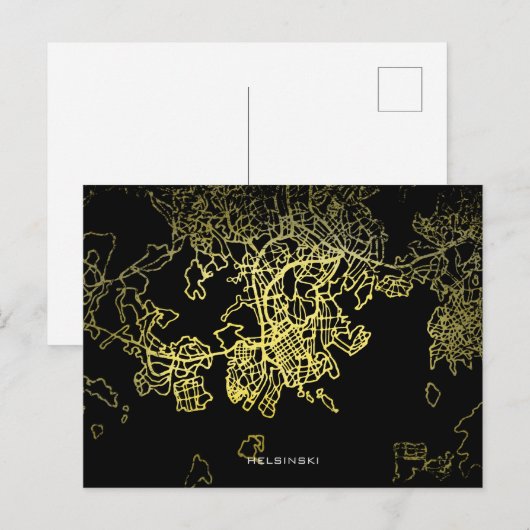 Postale Carte d'art de style or Helsinski (Devant / Derrière)