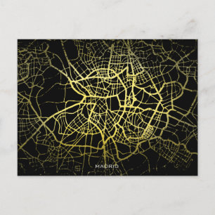 Postale Carte d'art de style or Madrid