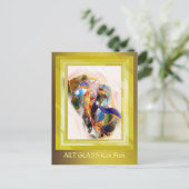 Postale Carte d'art élégante Koi Fish Frame Or (Debout devant)