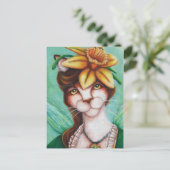 Postale Carte d'art pour chats de fleur de jonquille (Debout devant)