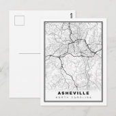 Postale Carte d'Asheville (Devant / Derrière)