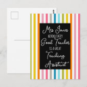 Postale carte d'assistant d'enseignant (Devant / Derrière)