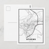 Postale Carte d'Athènes (Devant / Derrière)