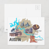 Postale Carte d'Austin Texas (Devant / Derrière)