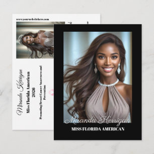 Postale Carte d'autographe de concours à bordure noire Mis