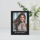 Postale Carte d'autographe de concours à bordure noire Mis (Debout devant)