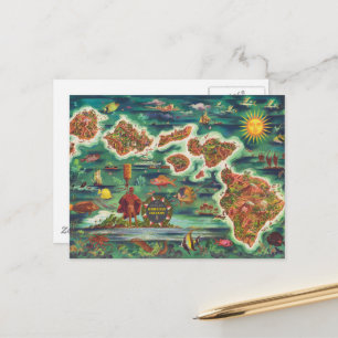 Postale Carte de 1950 Dole de Hawaii Joseph Feher Oil Pain