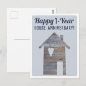 Postale Carte de 1 an d'anniversaire de maison (Devant / Derrière)