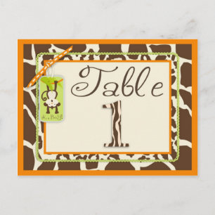 Postale Carte de Baby shower Safari Monkey Poster de anima