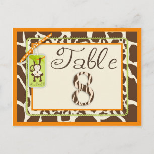 Postale Carte de Baby shower Safari Monkey Poster de anima