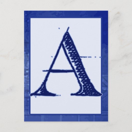 Postale Carte de bannière de typographie de la lettre "A" (Devant)