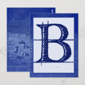 Postale Carte de bannière de typographie de la lettre "B" (Devant / Derrière)