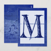 Postale Carte de bannière de typographie de la lettre "M" (Devant / Derrière)