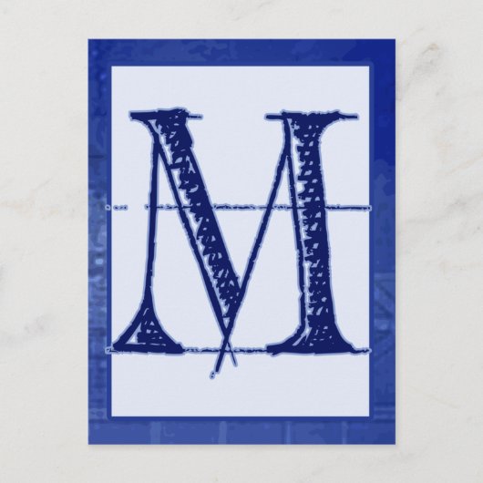 Postale Carte de bannière de typographie de la lettre "M" (Devant)