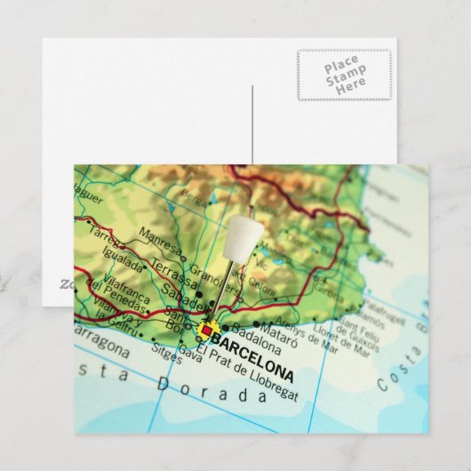 Postale Carte de Barcelone, Espagne (Devant / Derrière)