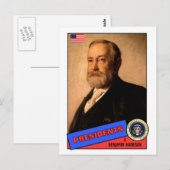 Postale Carte de base-ball Benjamin Harrison (Devant / Derrière)