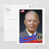 Postale Carte de base-ball Dwight D. Eisenhower (Devant / Derrière)